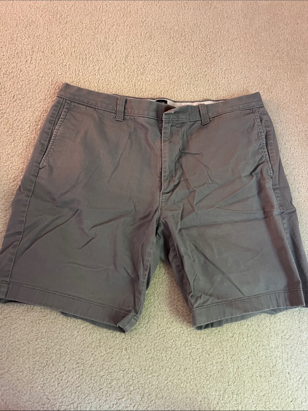 J. Crew Men's Gray Flat-Front Chino Shorts